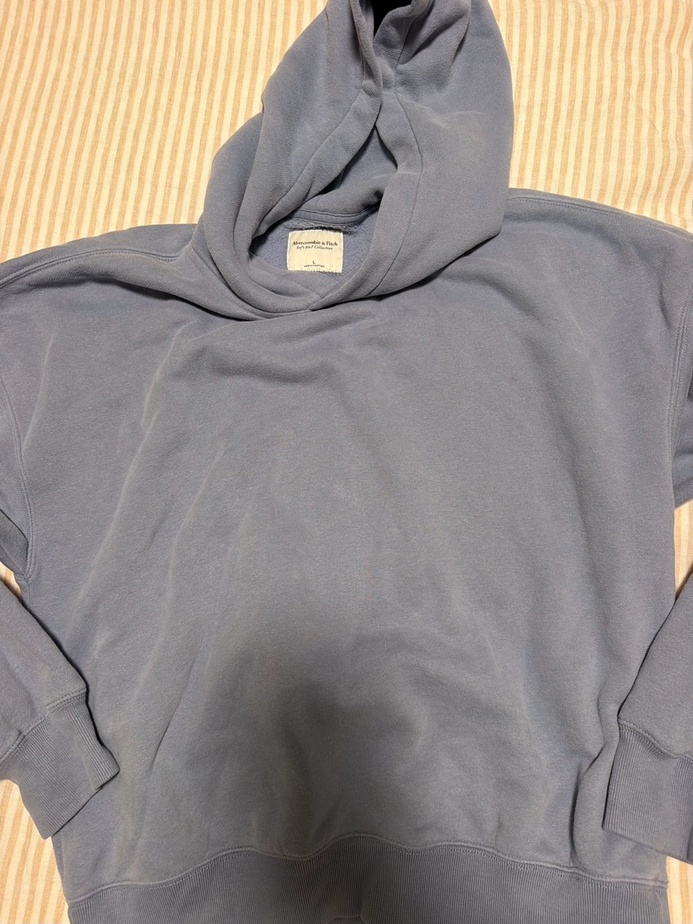 Abercrombie and Fitch Washed Blue Hooded Pullover Sweatshirt